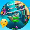 Round Jigsaw Puzzle Collect Pictures of Funny Ocean Inhabitants